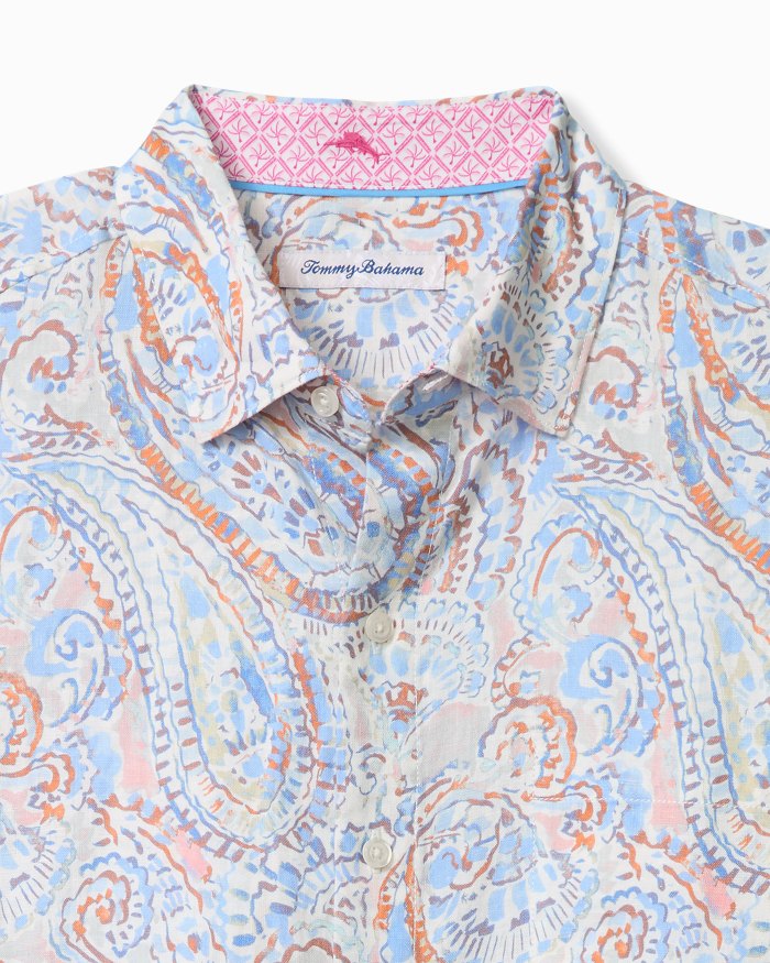 Playa Blanca Paisley Linen Shirt