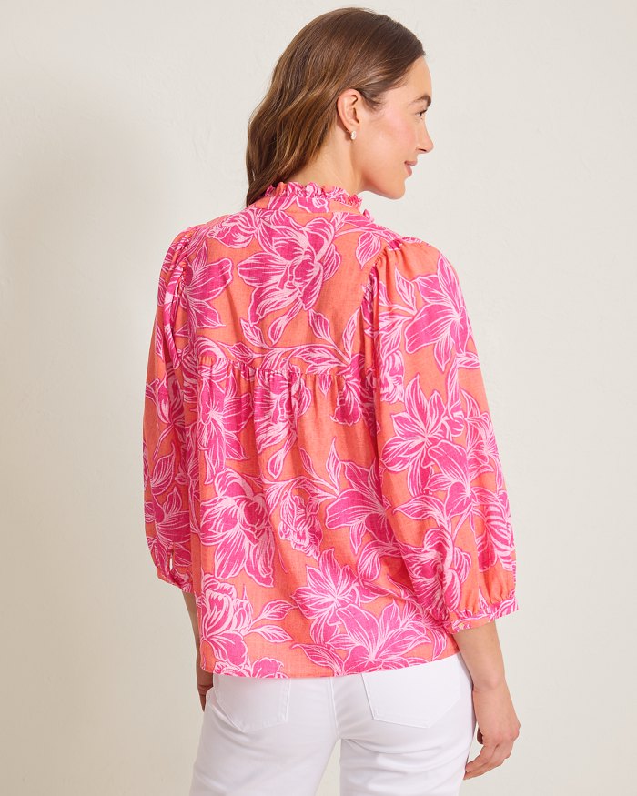 Paradiso Petals 3/4-Sleeve Top