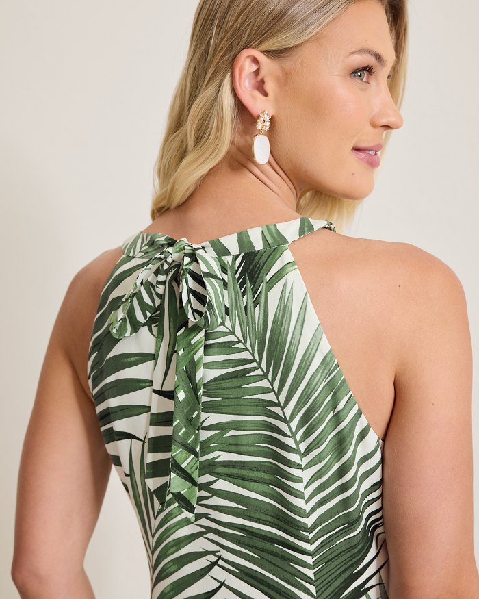 Leaf of Luxury Silk Halter Dress